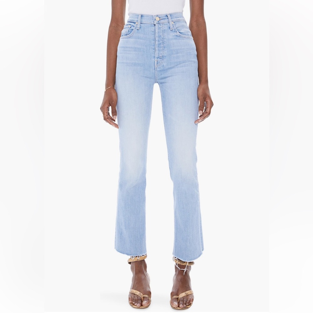 MOTHER The Tripper High Waist Fray Ankle Jeans in Island Time